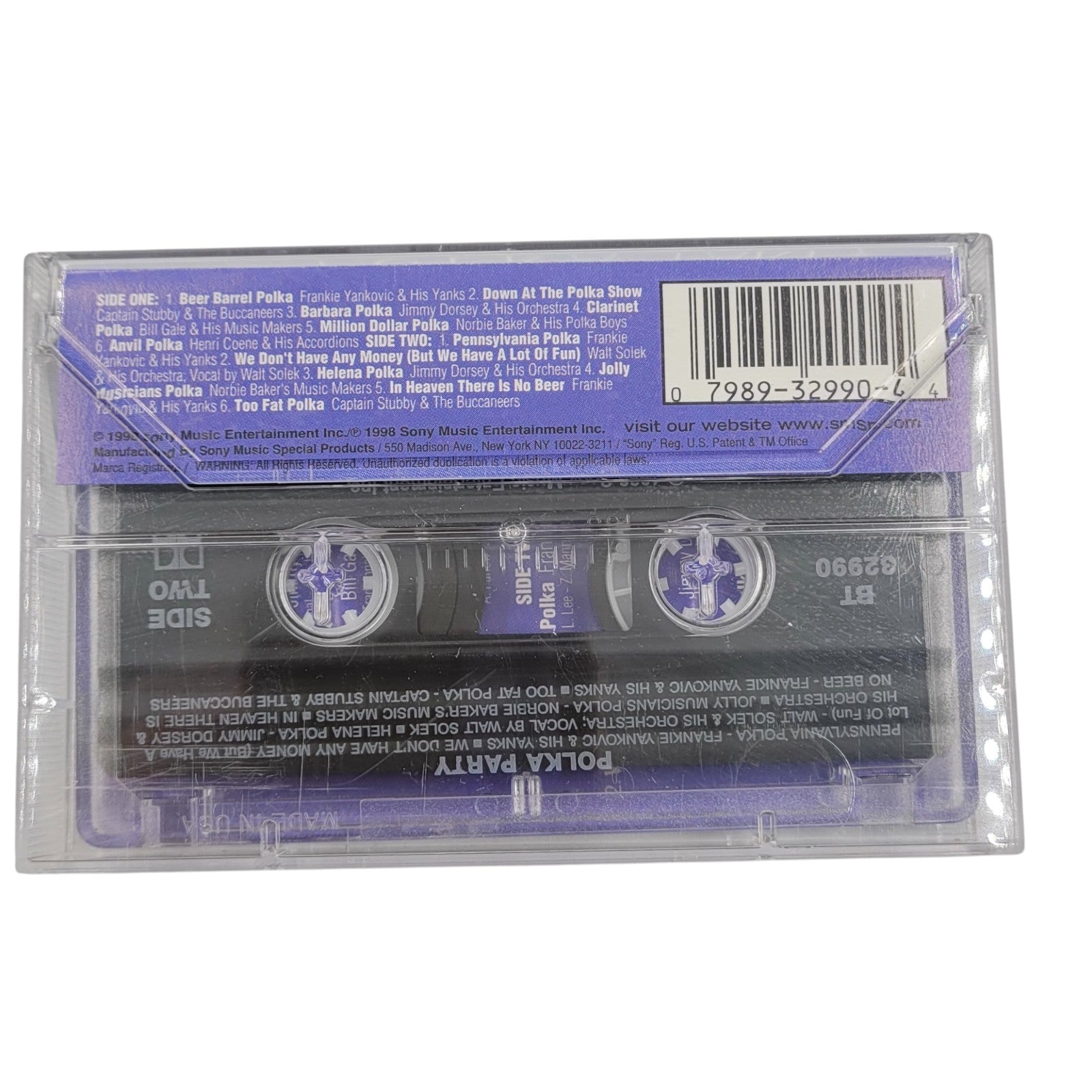 Polka Party Cassette Tape – 1998 Sony Music – Frankie Yankovic, Jimmy Dorsey – Tested