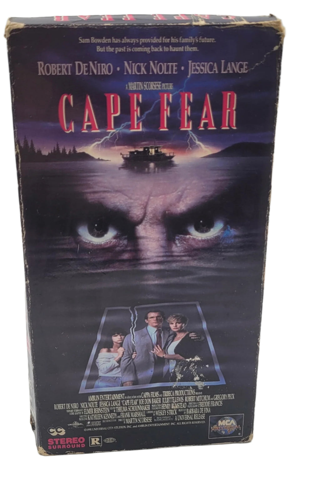 Cape Fear VHS 1992 Former Rental Robert De Niro Thriller Movie Tape