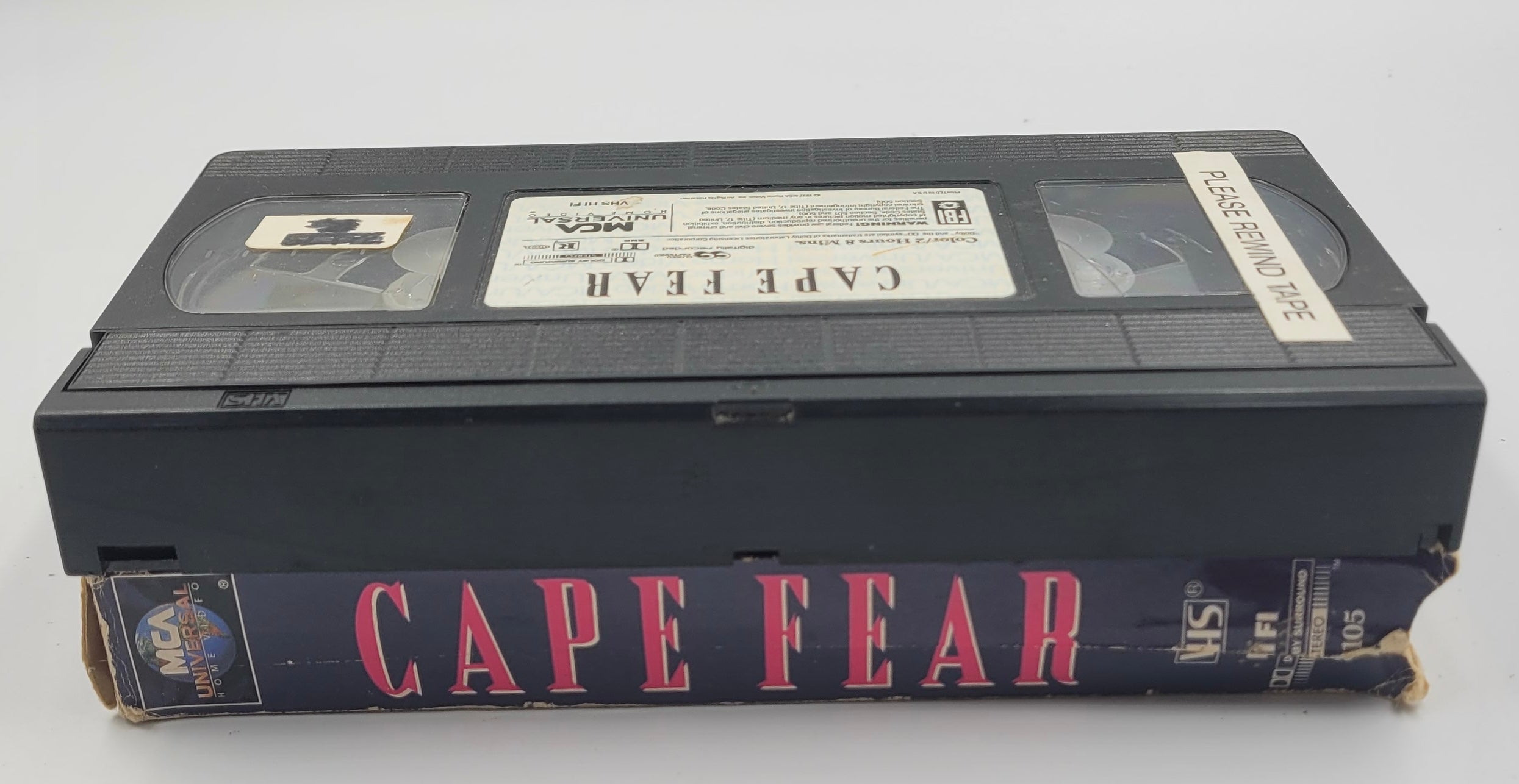 Cape Fear VHS 1992 Former Rental Robert De Niro Thriller Movie Tape
