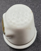 Vintage Michigan Porcelain Souvenir Thimble – Deer & Trees Emblem with Gold Trim
