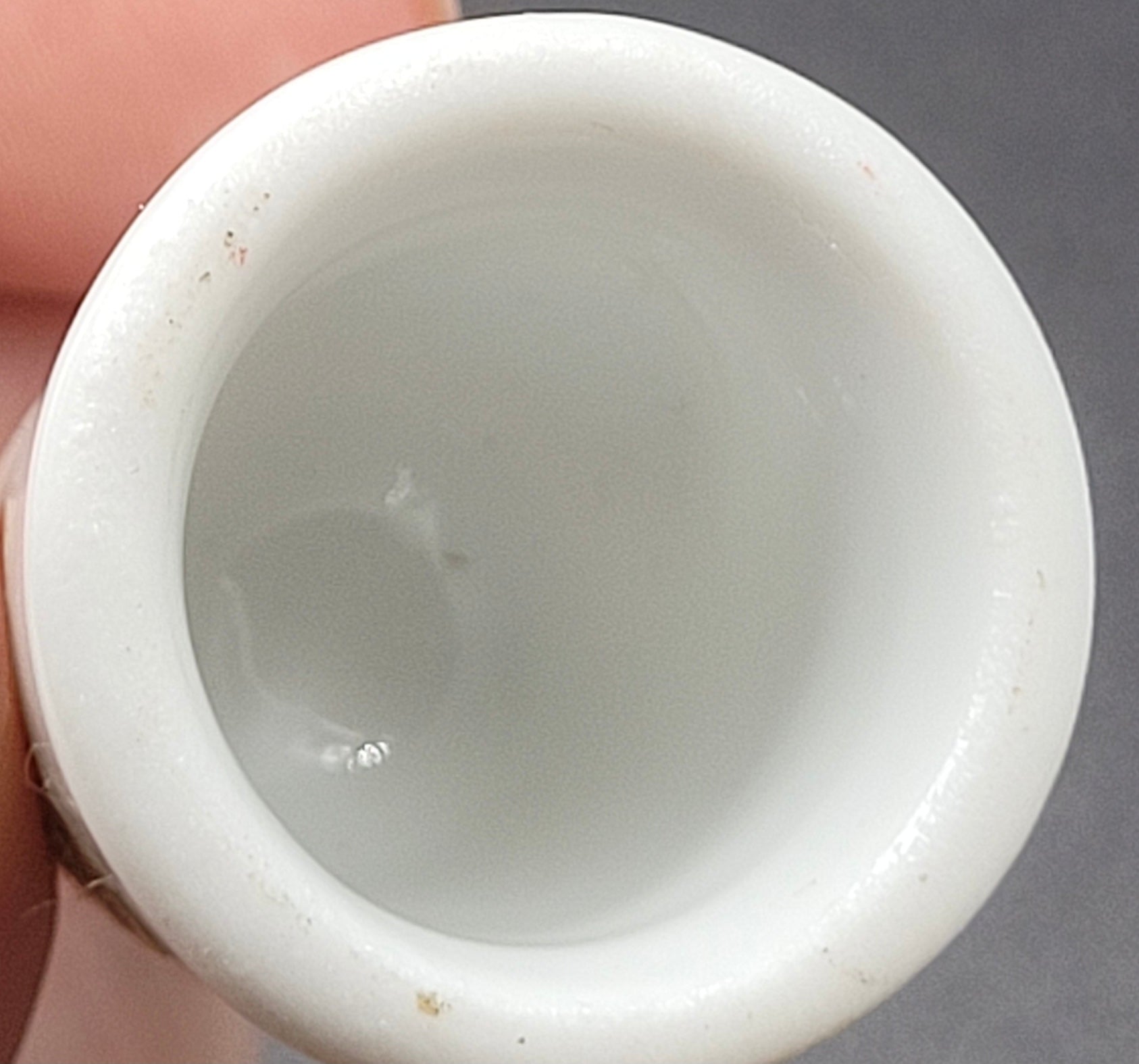 Vintage Michigan Porcelain Souvenir Thimble – Deer & Trees Emblem with Gold Trim