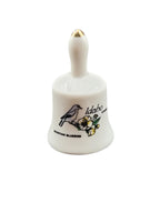 Miniature Idaho Souvenir Bell – Mountain Bluebird – Vintage Ceramic with Gold Trim