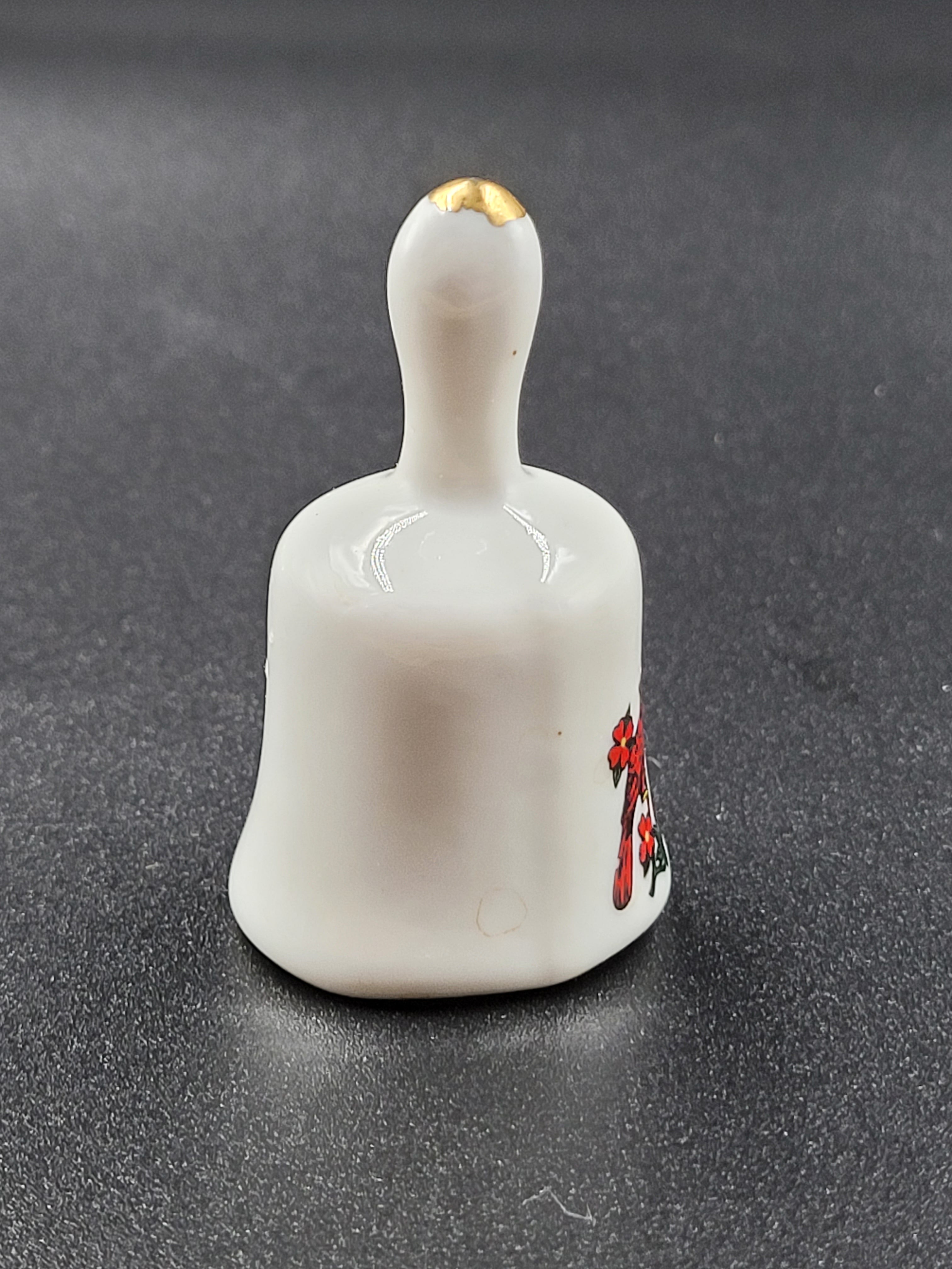 Vintage Great Smoky Mountains Souvenir Bell – Cardinal Bird with Gold Trim
