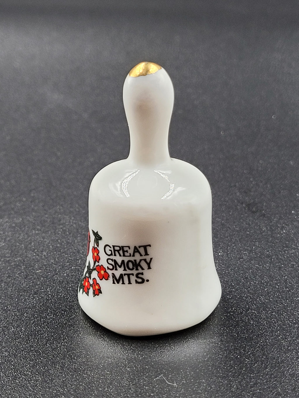 Vintage Great Smoky Mountains Souvenir Bell – Cardinal Bird with Gold Trim