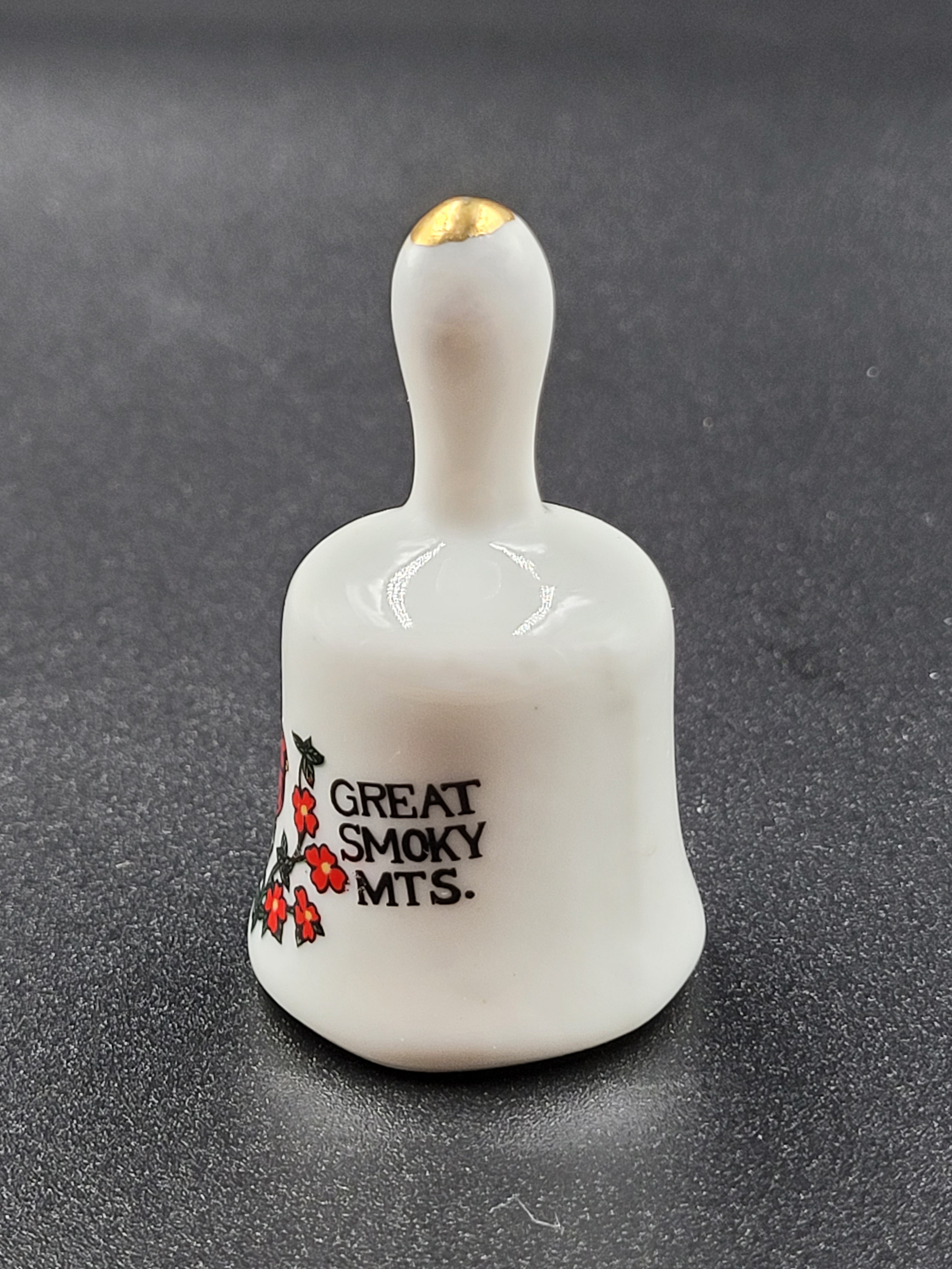 Vintage Great Smoky Mountains Souvenir Bell – Cardinal Bird with Gold Trim
