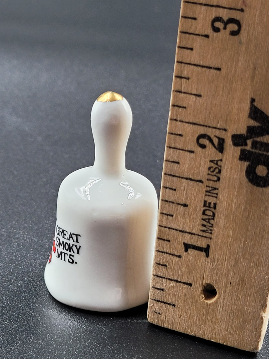 Vintage Great Smoky Mountains Souvenir Bell – Cardinal Bird with Gold Trim