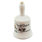 Miniature North Dakota Souvenir Bell – Western Meadowlark & Prairie Rose
