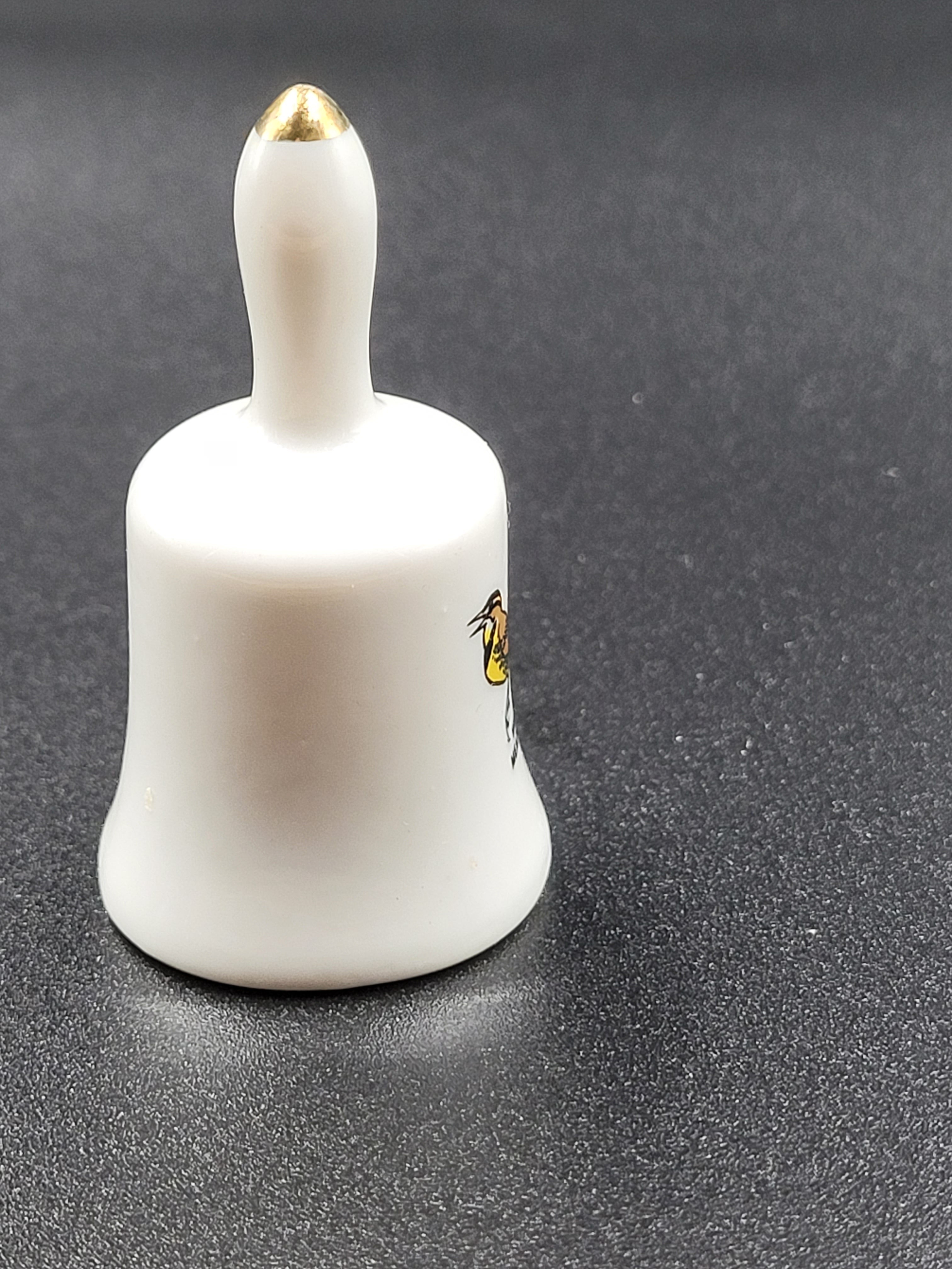 Miniature North Dakota Souvenir Bell – Western Meadowlark & Prairie Rose