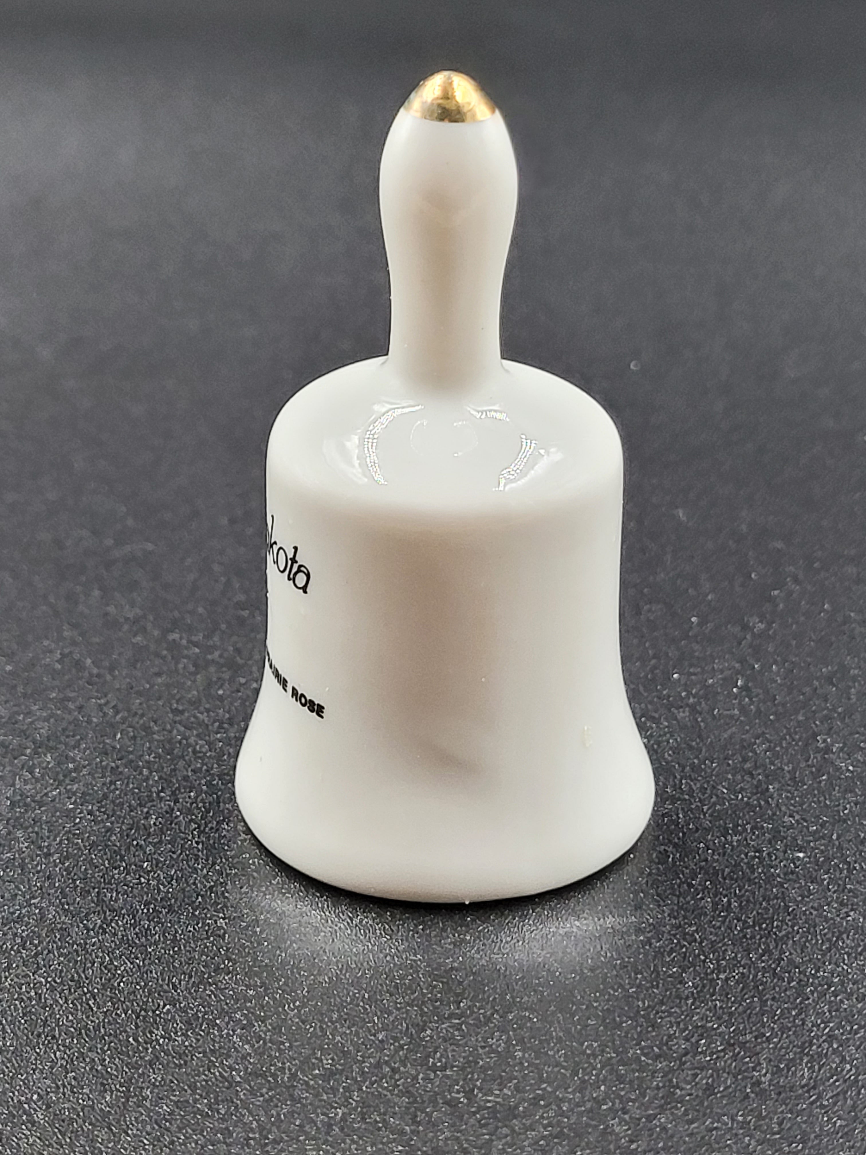 Miniature North Dakota Souvenir Bell – Western Meadowlark & Prairie Rose