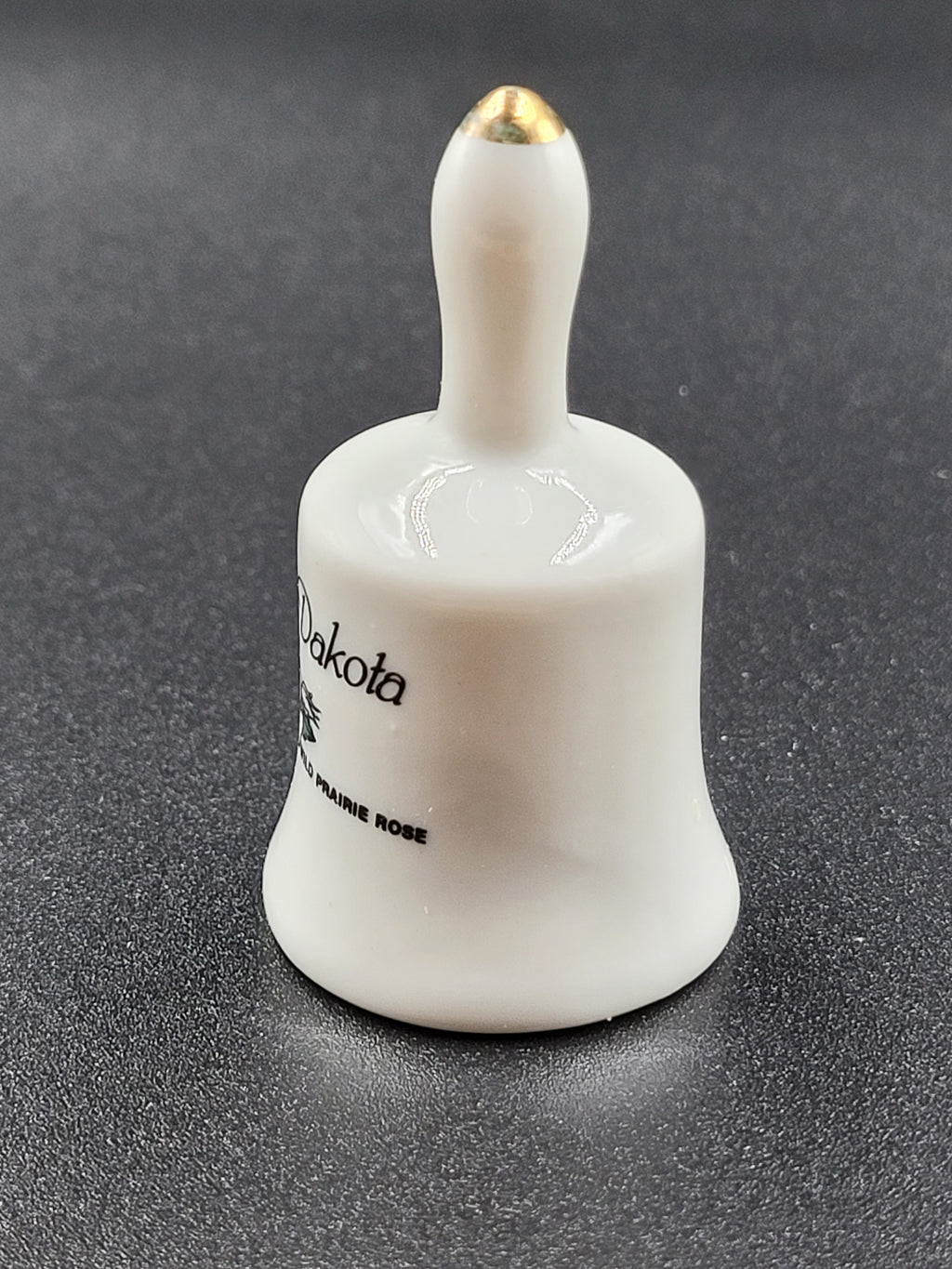 Miniature North Dakota Souvenir Bell – Western Meadowlark & Prairie Rose