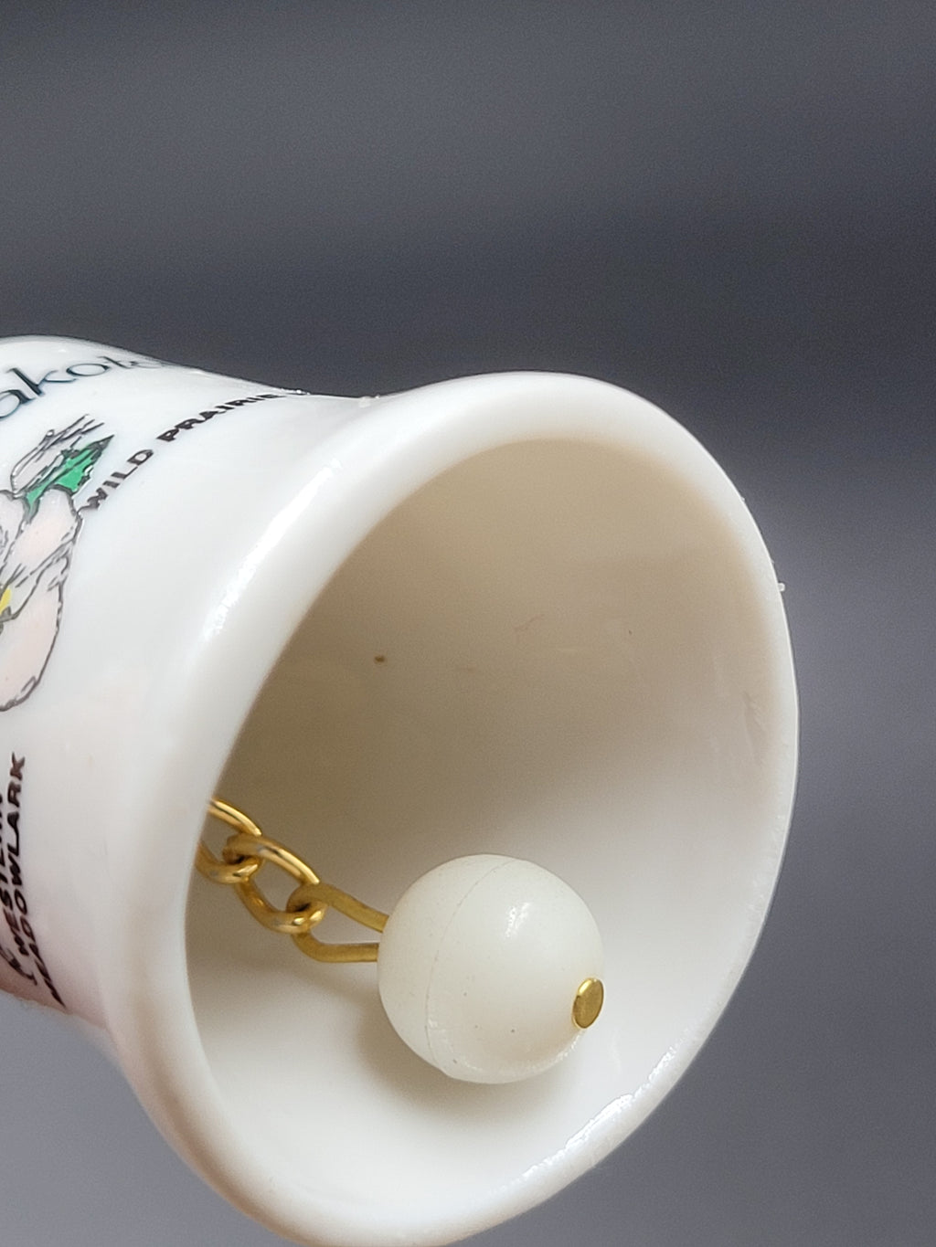 Miniature North Dakota Souvenir Bell – Western Meadowlark & Prairie Rose