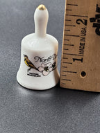 Miniature North Dakota Souvenir Bell – Western Meadowlark & Prairie Rose