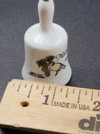 Miniature Vintage Maine Souvenir Bell – Chickadee & White Pine Cone Design