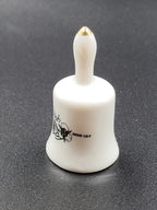 Miniature Utah Souvenir Bell – Sego Lily & California Gull – Vintage Ceramic