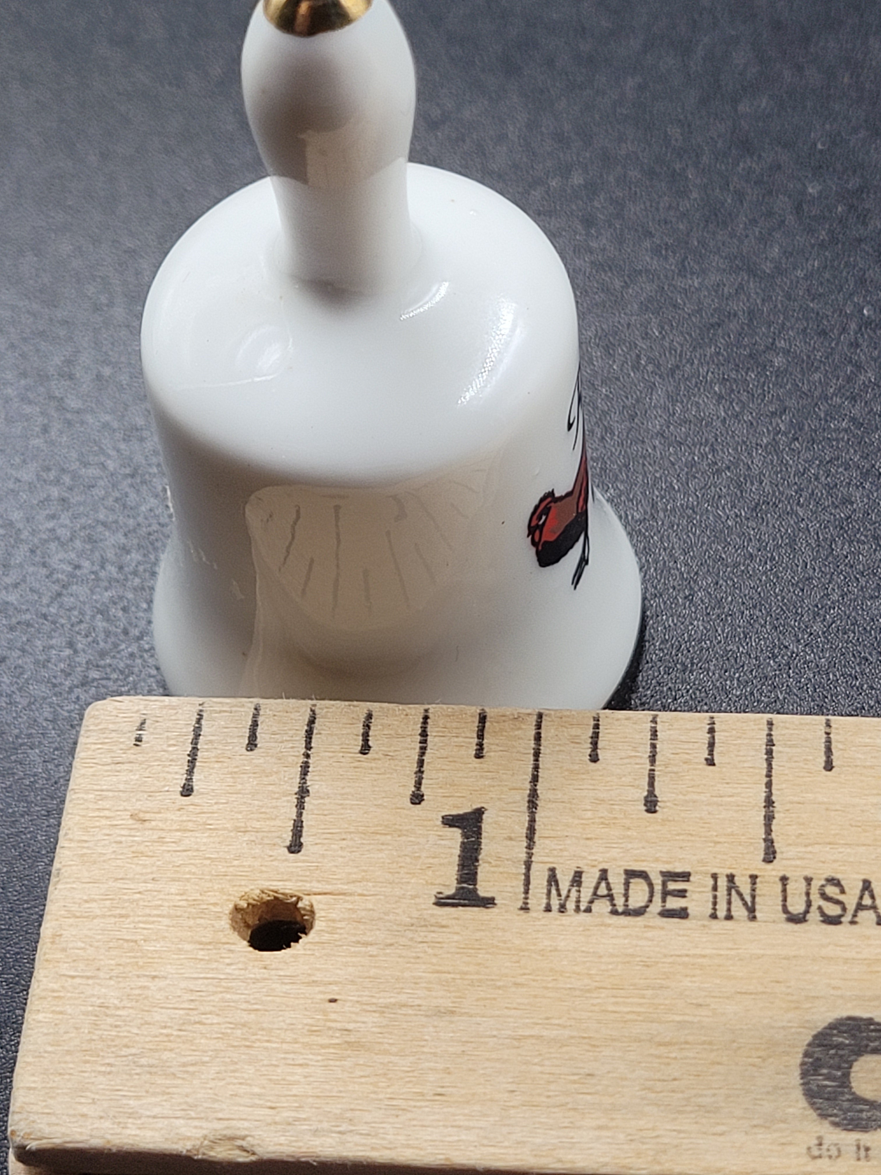 Miniature Rhode Island Red Ceramic Souvenir Bell – Vintage State Bird Collectible