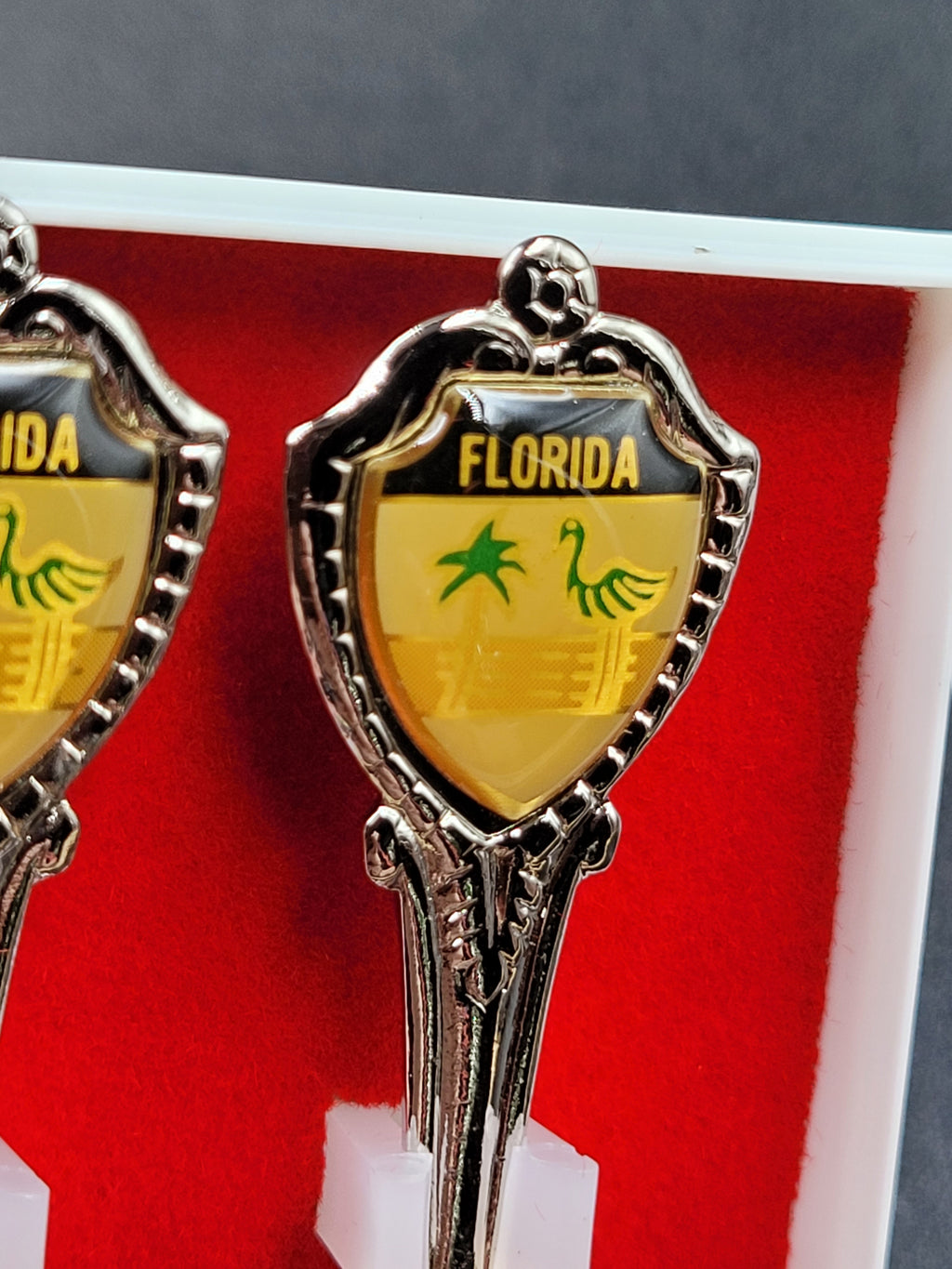 Vintage Florida Souvenir Spoon & Fork Set – Palm Trees & Beach Scene