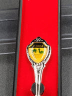 Vintage Florida Souvenir Spoon – Yellow Shield with Palm Trees in Velvet Box