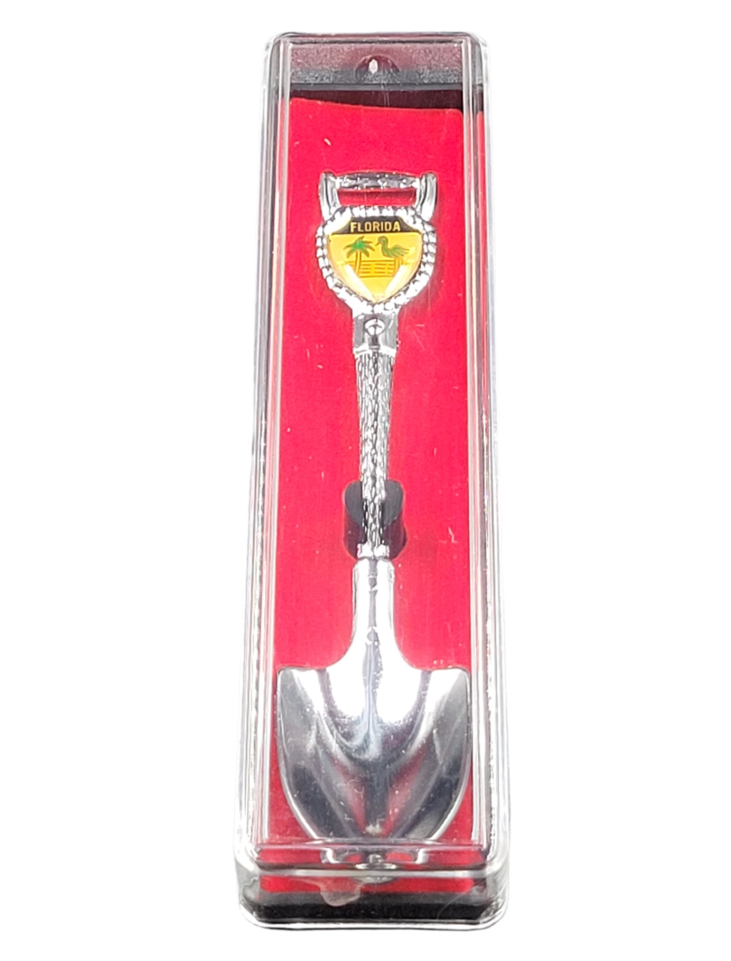 Vintage Florida Souvenir Shovel – Palm Tree & Sun Emblem in Display Case