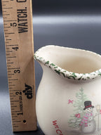 Vintage Snowman Creamer – “We Can Build a Snowman” – Holiday Ceramic Pitcher