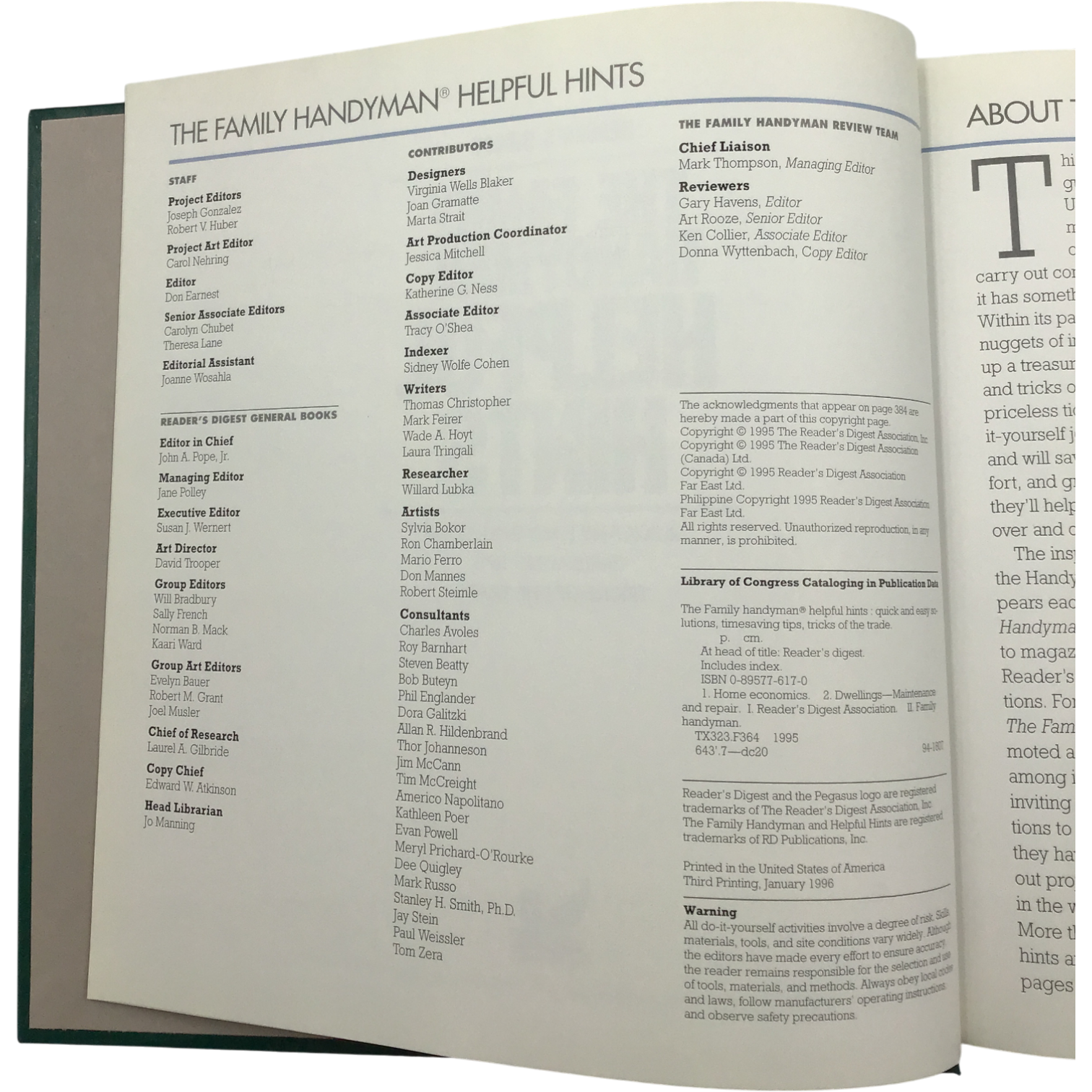 Reader's Digest The Family Handyman Helpful Hints - Quick & Easy Solutions, Time-Saving Tips, Tricks of the Trade