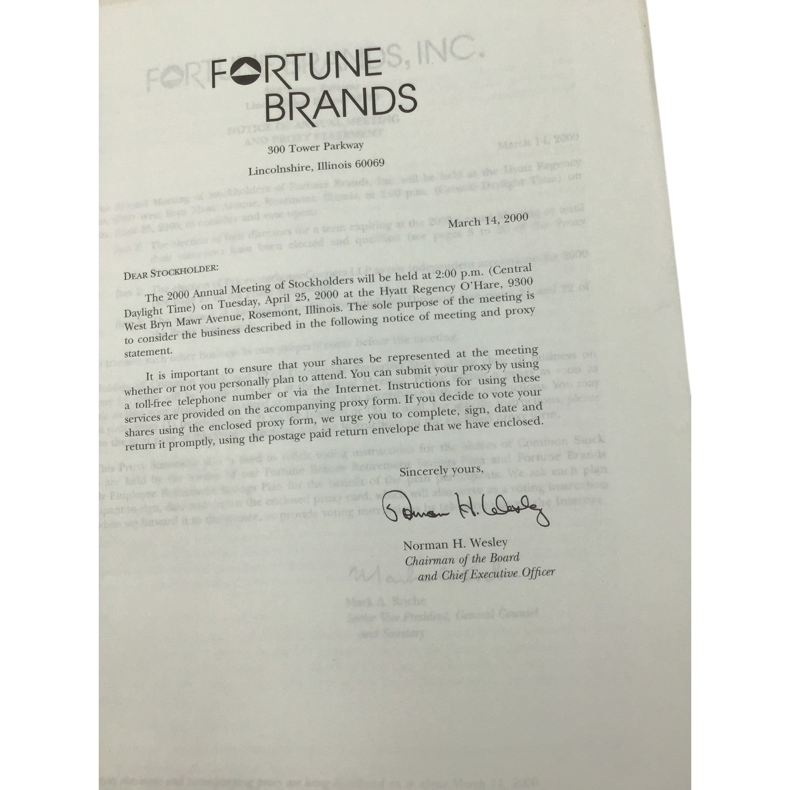 1999 Fortune Brands Annual Report + CEO Letter | Moen, Titleist, Jim Beam