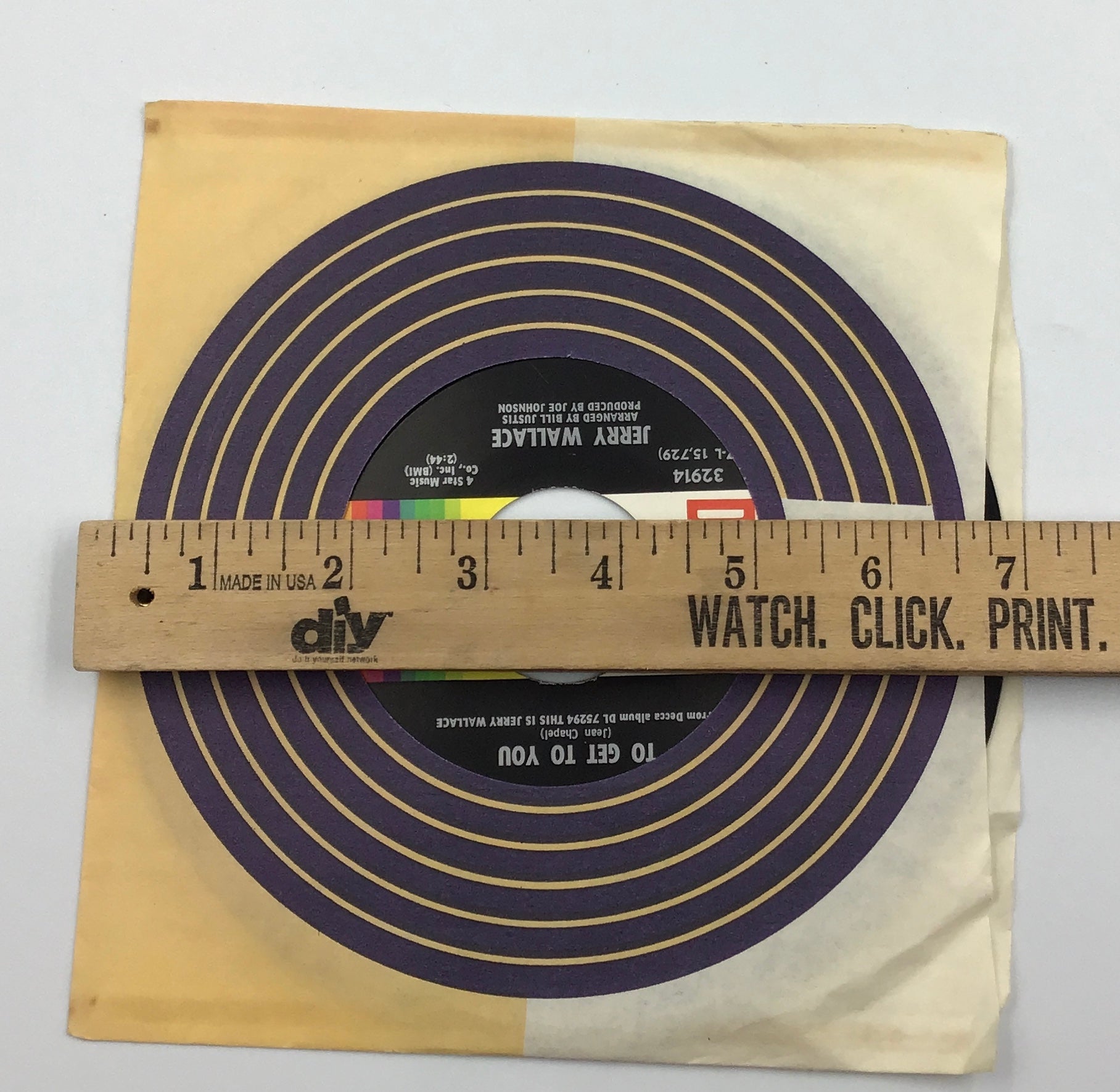 Jerry Wallace – To Get to You / Time – DECCA 45 RPM Vinyl Single (1971)