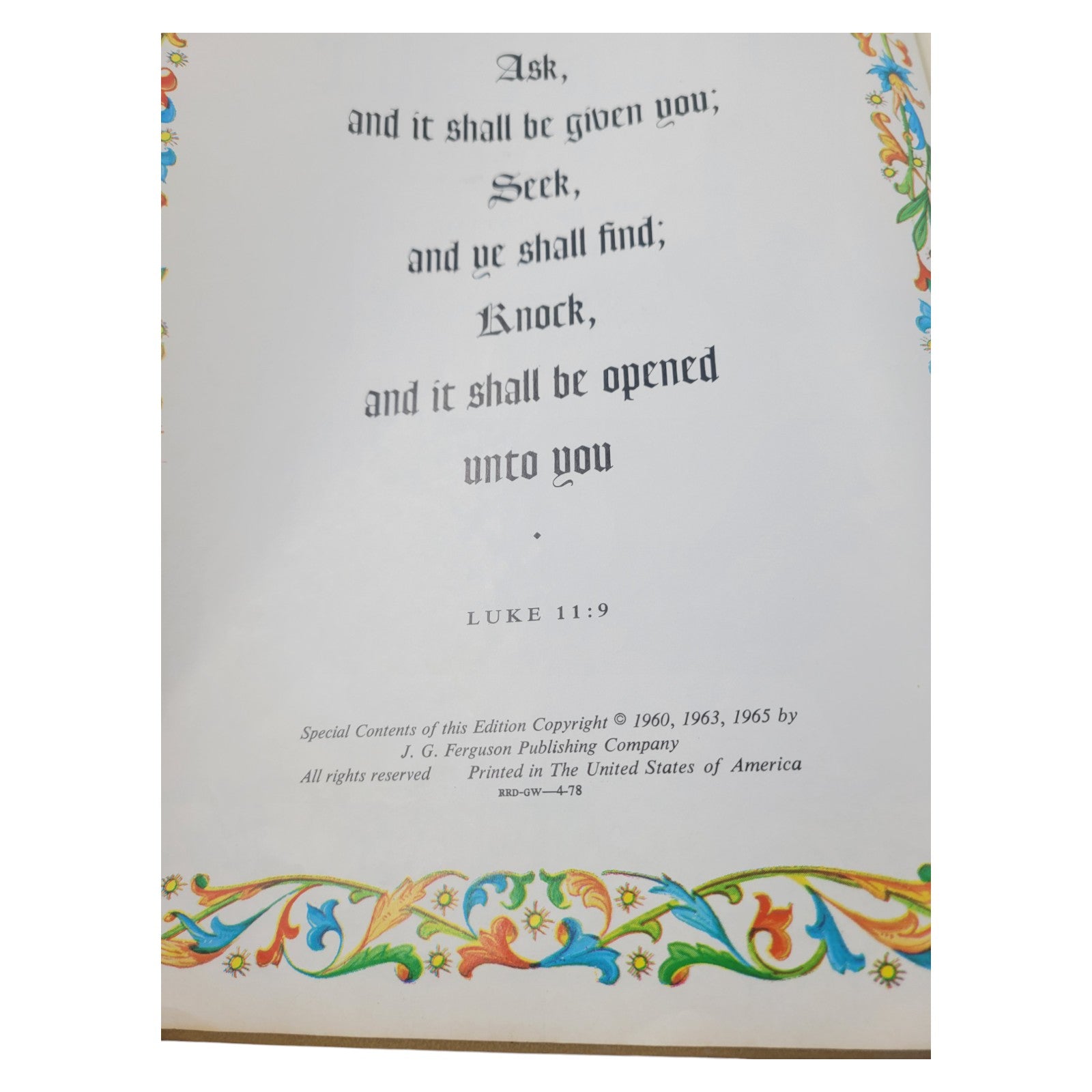 Vintage 1960s Guiding Light Family Bible KJV J.G. Ferguson Good Will Pub