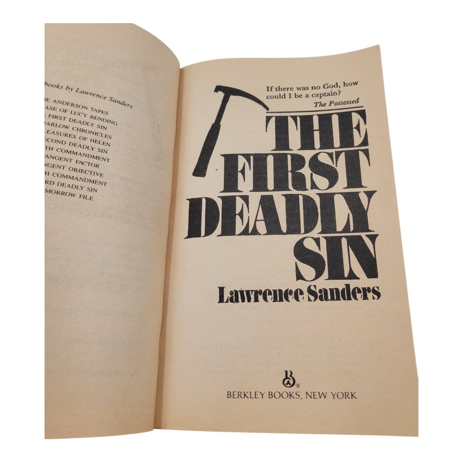 The First Deadly Sin by Lawrence Sanders – Berkley 1983 Vintage Paperback