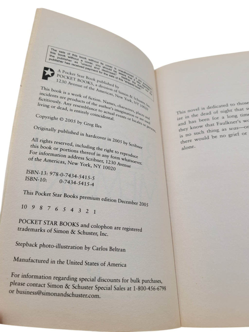 Blood Memory by Greg Iles – 2005 Pocket Star Books Premium Paperback