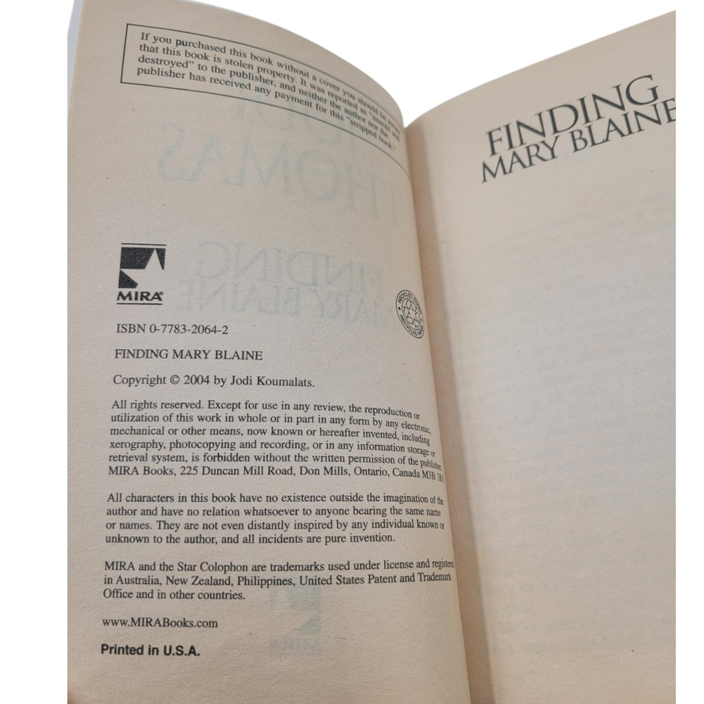 Finding Mary Blaine by Jodi Thomas – USA TODAY Bestselling Author – Vintage Paperback