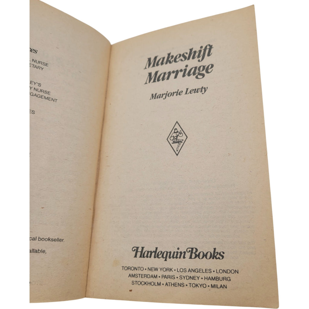 Makeshift Marriage by Marjorie Lewty – Harlequin Romance #2546 (1983)