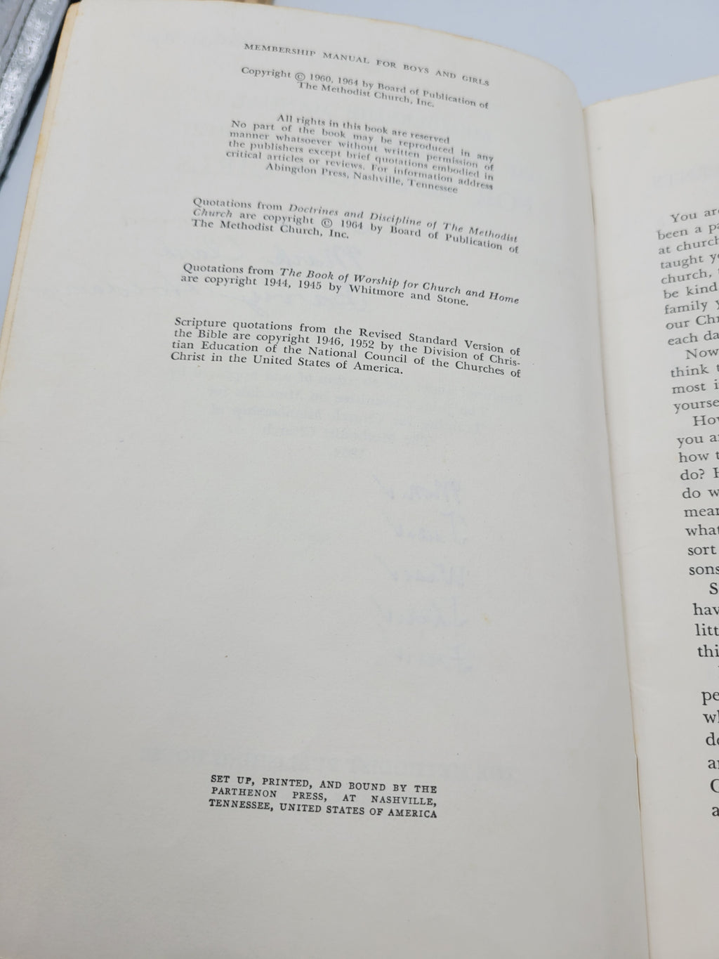 1964 Methodist Church Membership Manual for Boys & Girls – Vintage Religious Guide