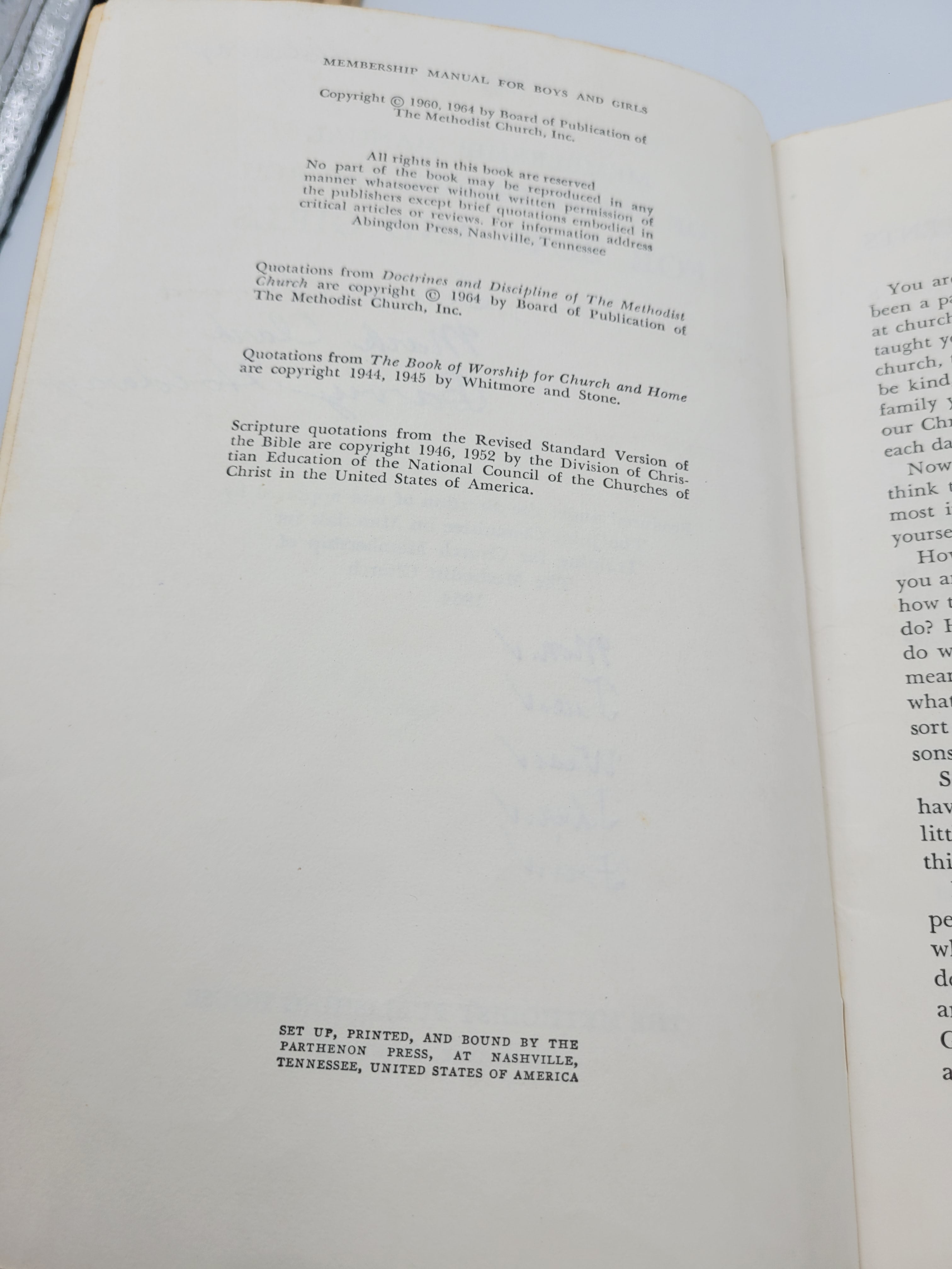 1964 Methodist Church Membership Manual for Boys & Girls – Vintage Religious Guide