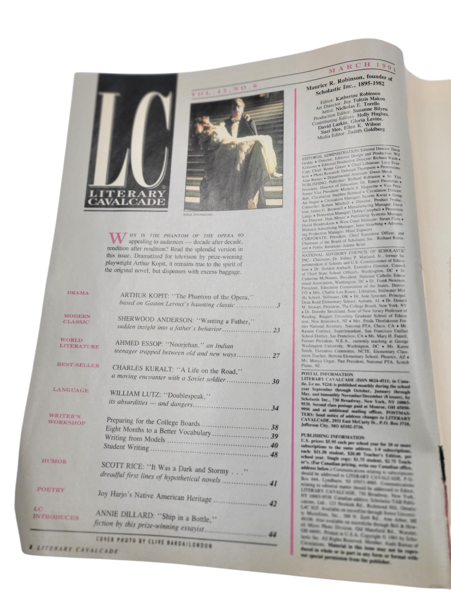 Literary Cavalcade – March 1991 – Scholastic Magazine of Contemporary Literature & Student Writing