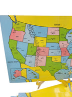 Lot of 6 Laminated United States Maps – Vintage-Inspired Educational Decor
