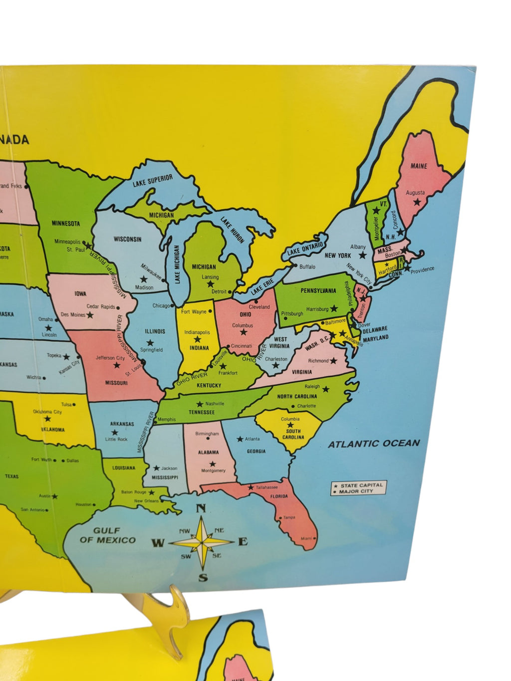Lot of 6 Laminated United States Maps – Vintage-Inspired Educational Decor