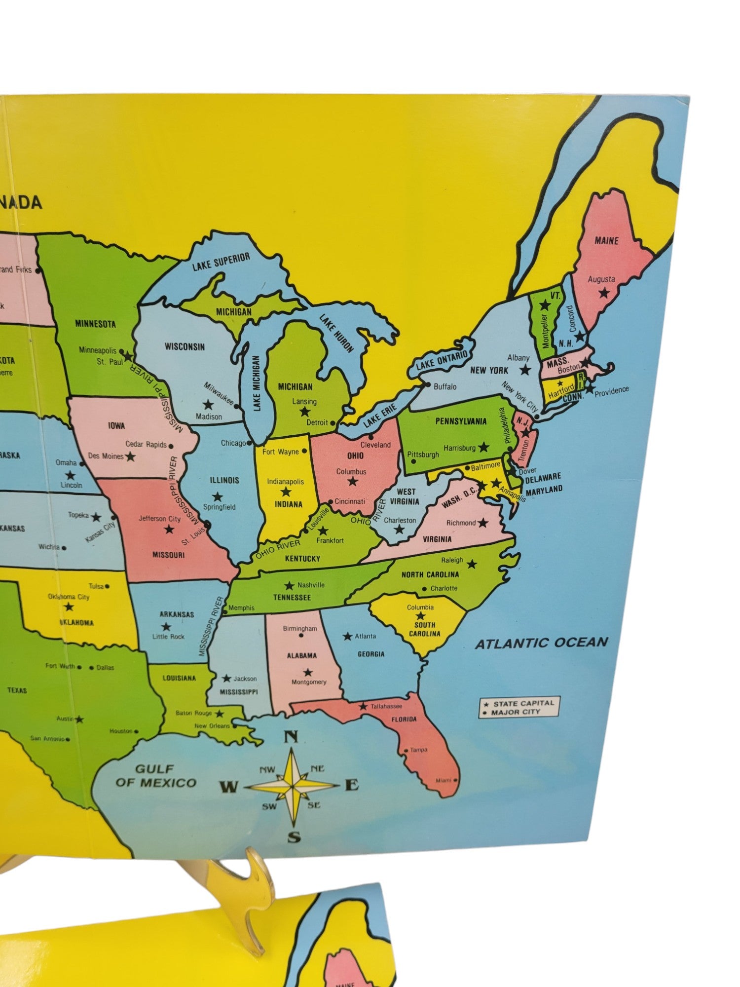 Lot of 6 Laminated United States Maps – Vintage-Inspired Educational Decor