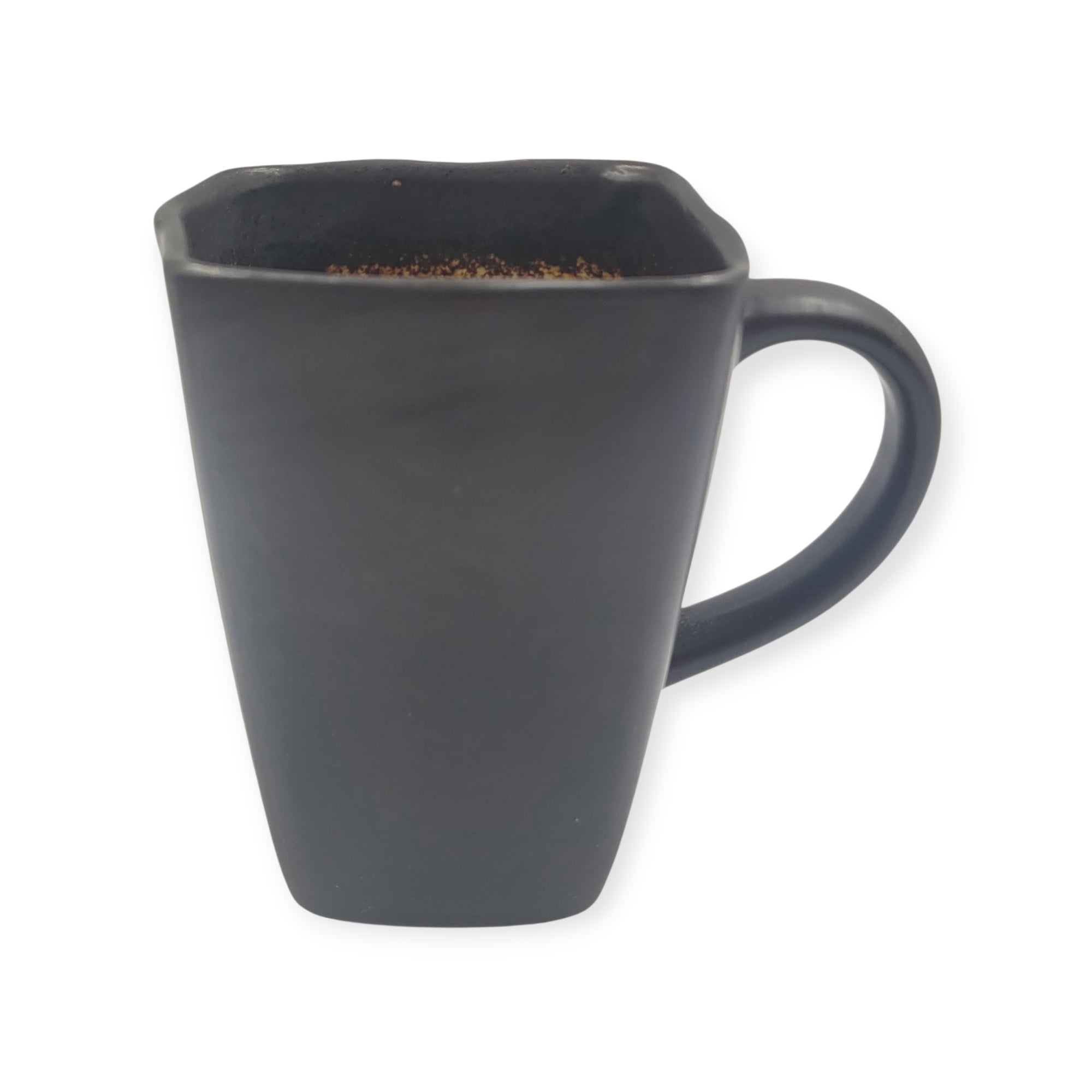 Galaxy Jade Mug by Baum Brothers – Square Brown Ceramic with Green Interior