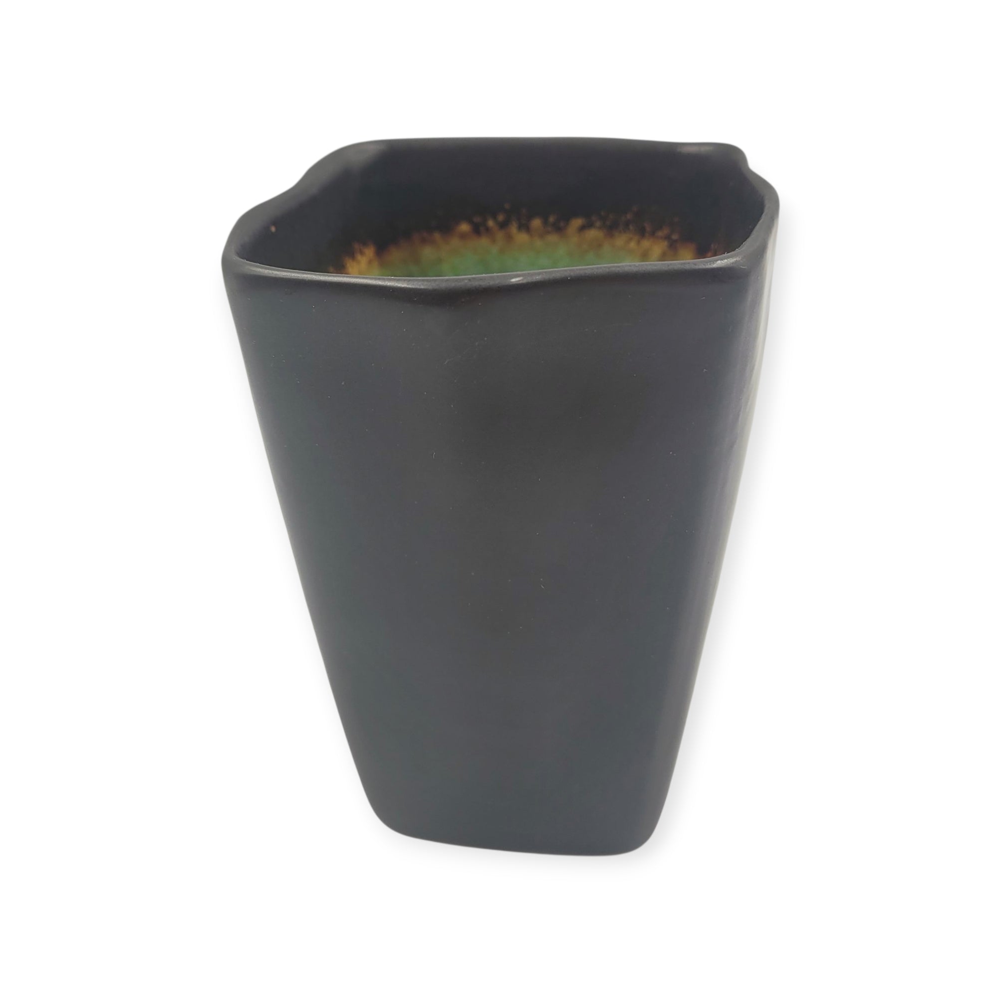 Galaxy Jade Mug by Baum Brothers – Square Brown Ceramic with Green Interior