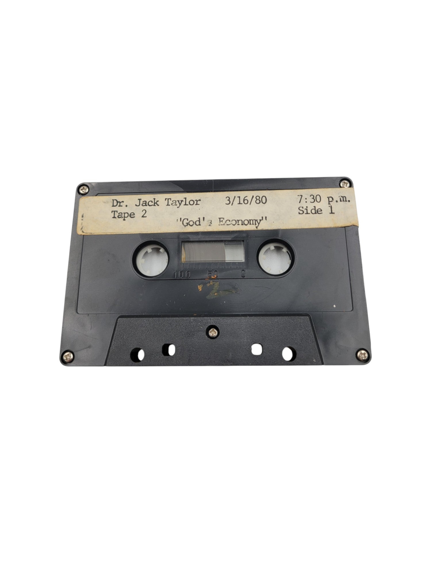 Dr. Jack Taylor – God's Economy (Tape 2, Side 1 & 2) – March 16, 1980, 7:30 p.m. – Vintage Audio Cassette