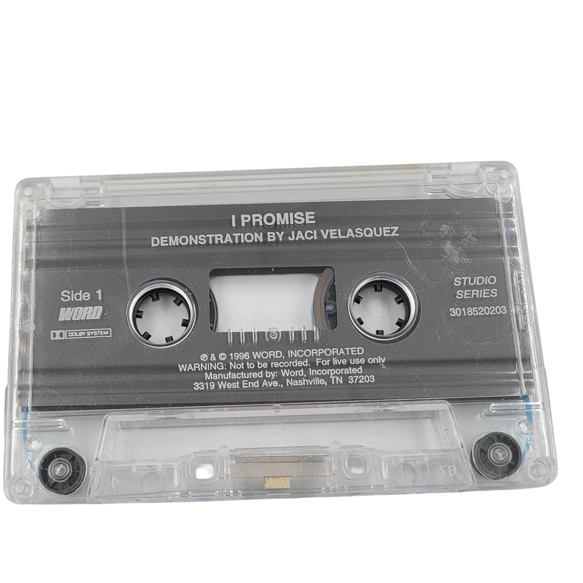 Jaci Velasquez – I Promise Studio Series Cassette (Tested, No Case)