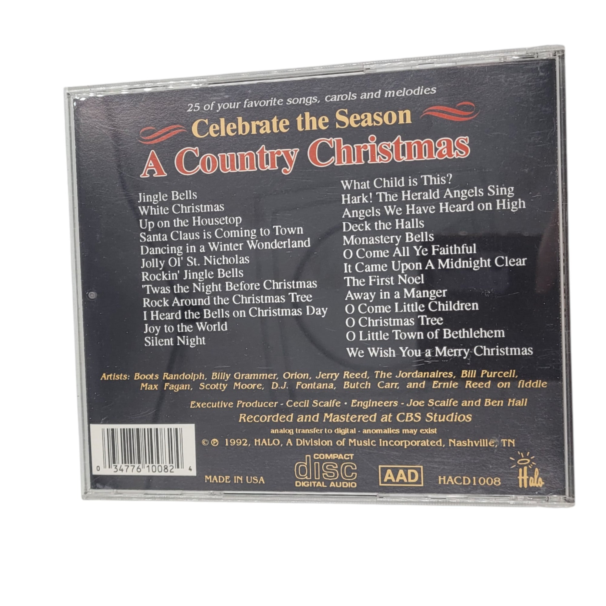A Country Christmas: Celebrate the Season – 25 Classic Holiday Songs (1992 CD, HALO)