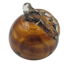 Vintage Handcrafted Glass Apple – Amber with Clear Leaf Accent