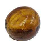 Vintage Handcrafted Glass Apple – Amber with Clear Leaf Accent