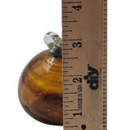Vintage Handcrafted Glass Apple – Amber with Clear Leaf Accent