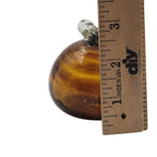 Vintage Handcrafted Glass Apple – Amber with Clear Leaf Accent