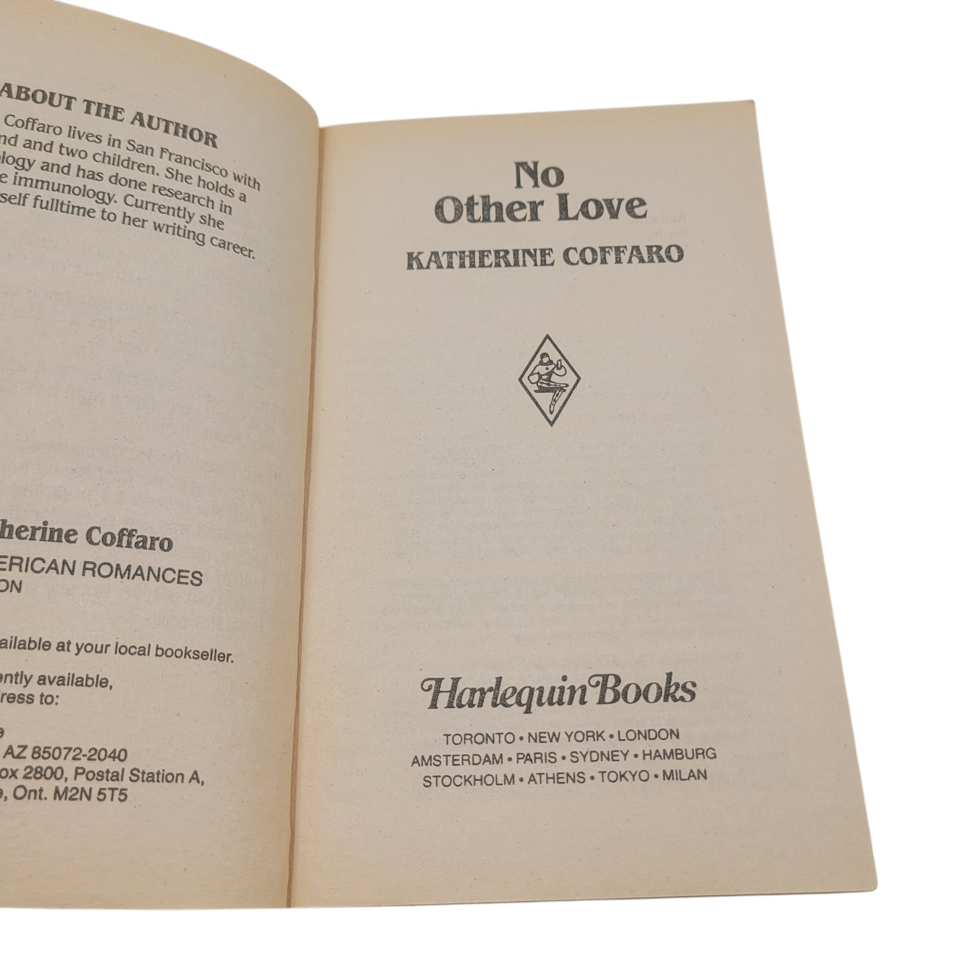 No Other Love by Katherine Coffaro – Harlequin American Romance (1984)