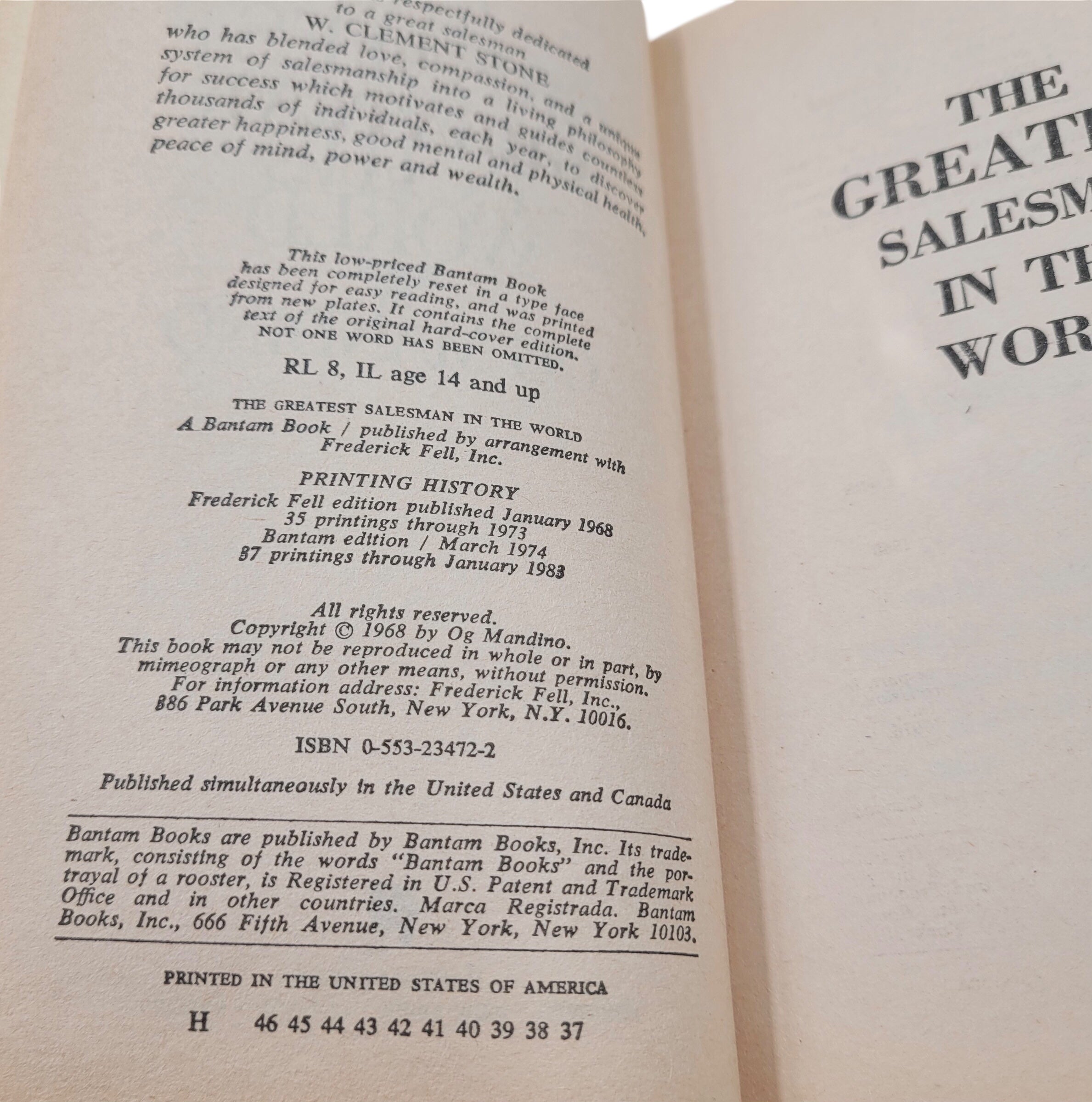 The Greatest Salesman in the World by Og Mandino – Vintage Paperback