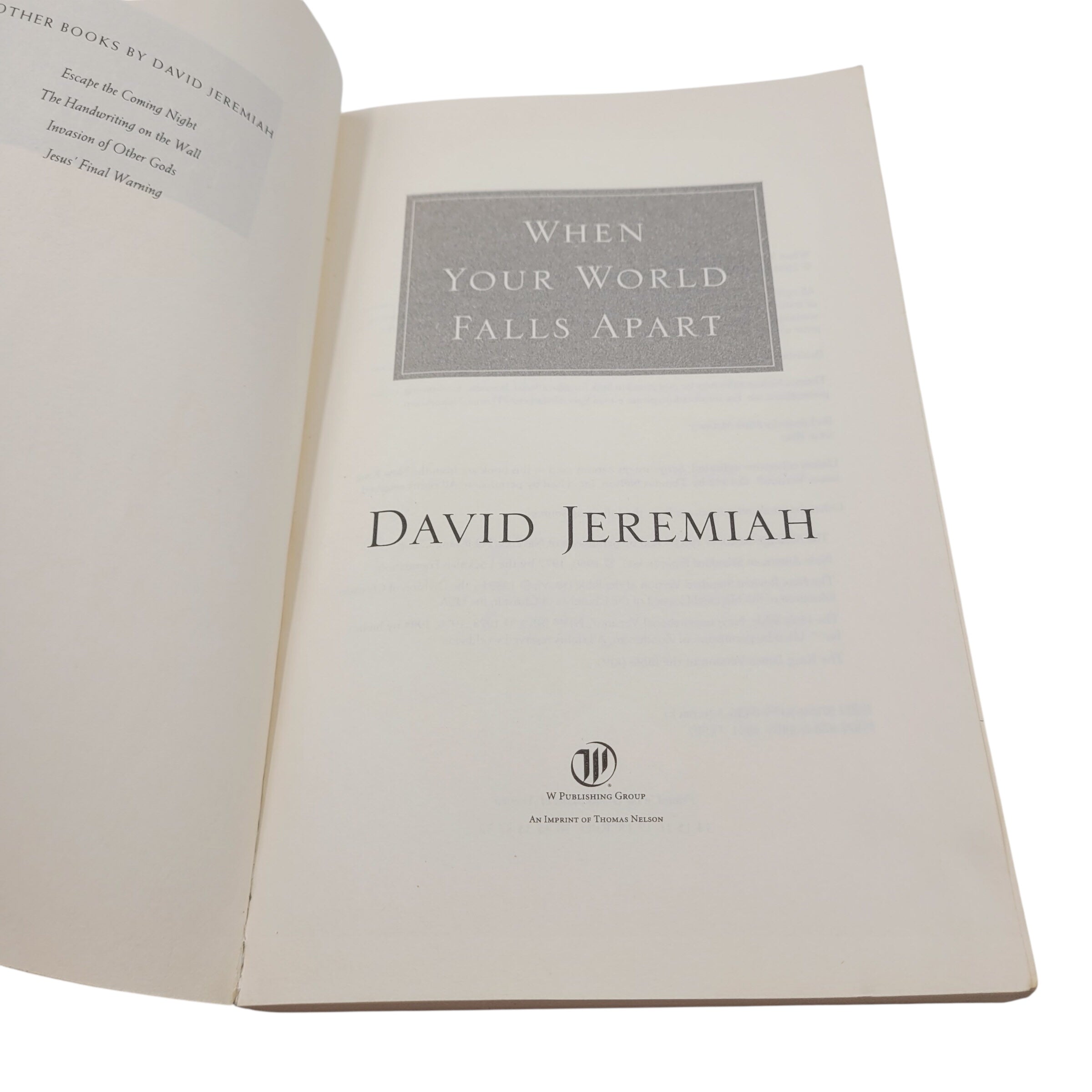 When Your World Falls Apart by Dr. David Jeremiah – Vintage Paperback