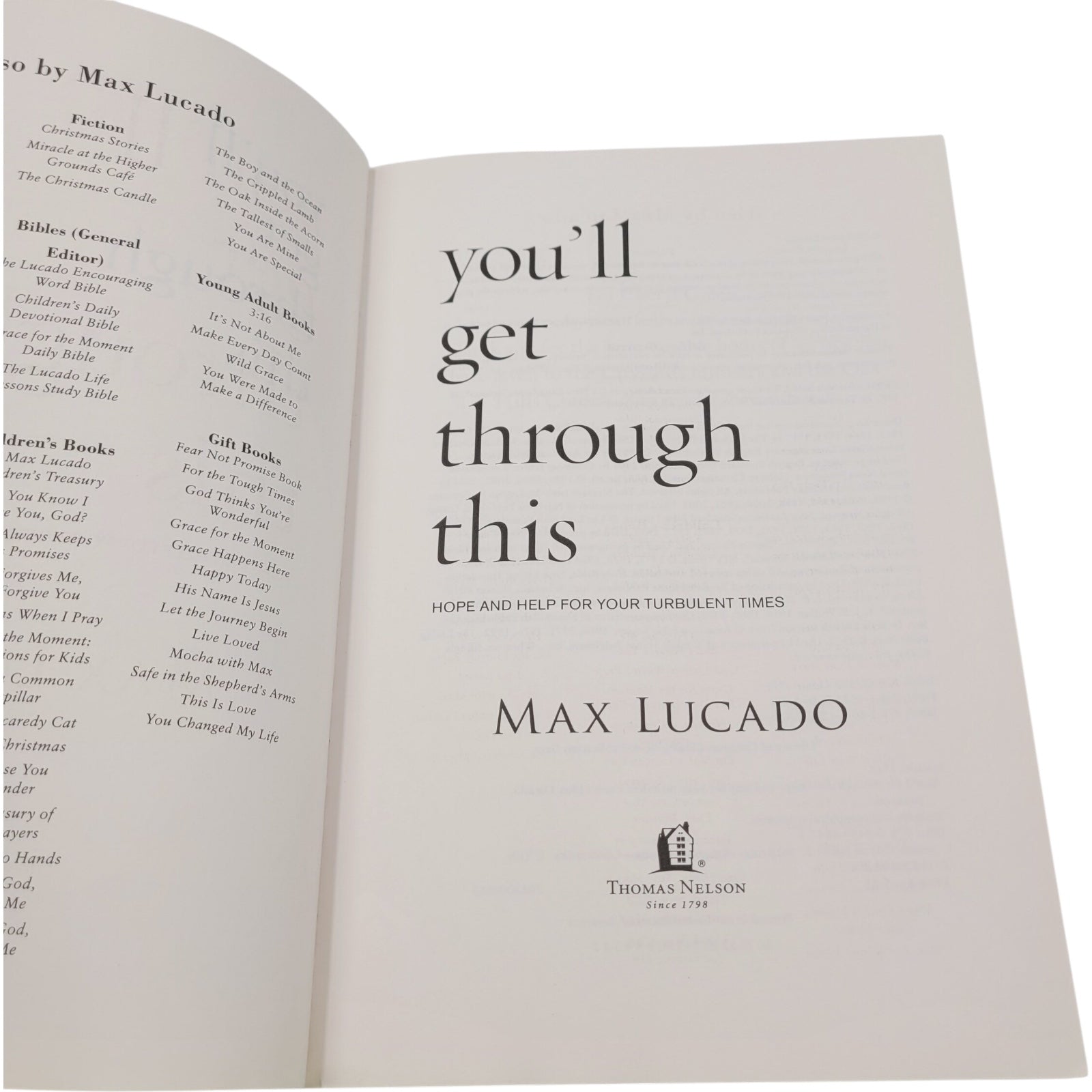 You'll Get Through This by Max Lucado – 2013 Thomas Nelson Paperback
